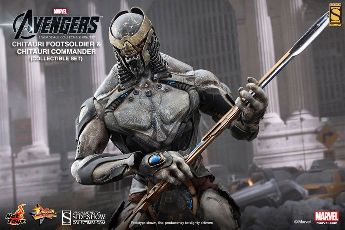 Action Figures Chitauri (Commander & Footsoldier): Vingadores (The Avengers) Bonecos Colecionáveis Escala 1/6 (MMS228) - Hot Toys