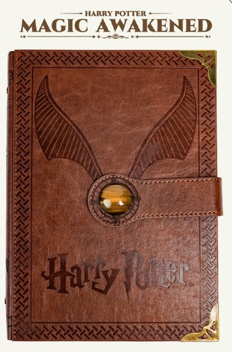 Agenda/Caderneta Diário Pomo de Ouro Harry Potter Fechadura Magnética (Marrom Escuro) - MKP