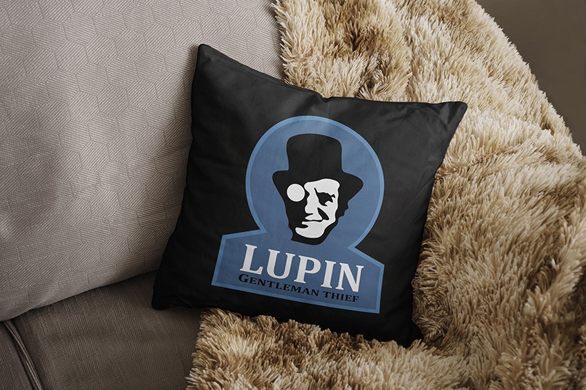 Almofada Lupin Arsene: Ladrão de Casaca Netflix (Preta)