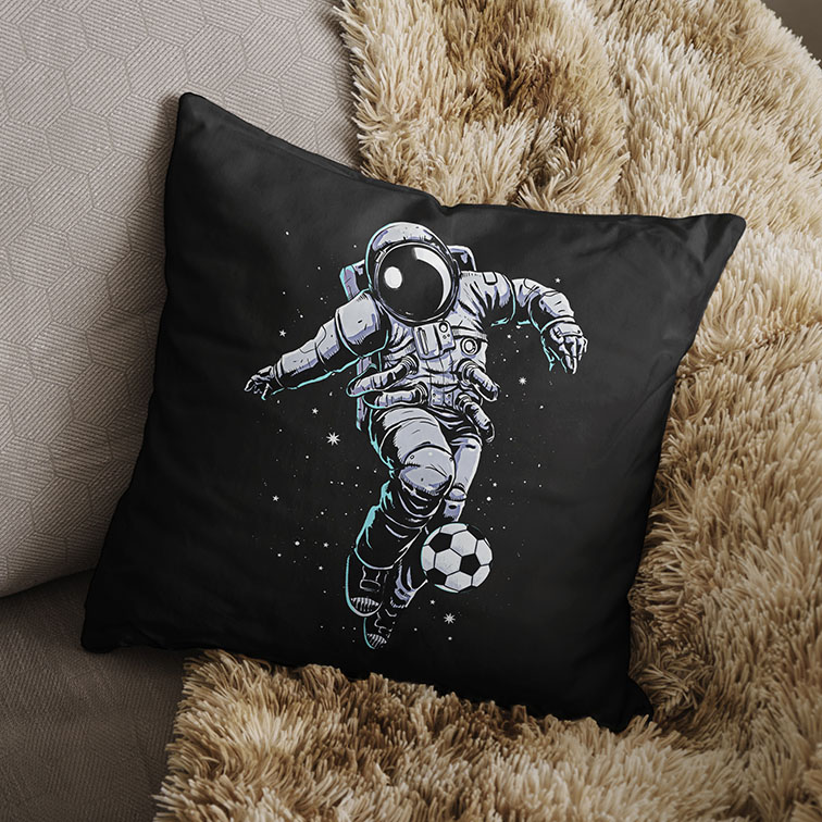 Almofada Space Nasa Football Astronauts Astronauta Futebol (Preta)