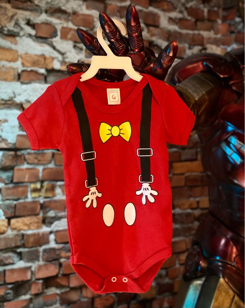 Body Bebê Geek Mickey Mouse: Mickey e Minnie Mouse - Disney
