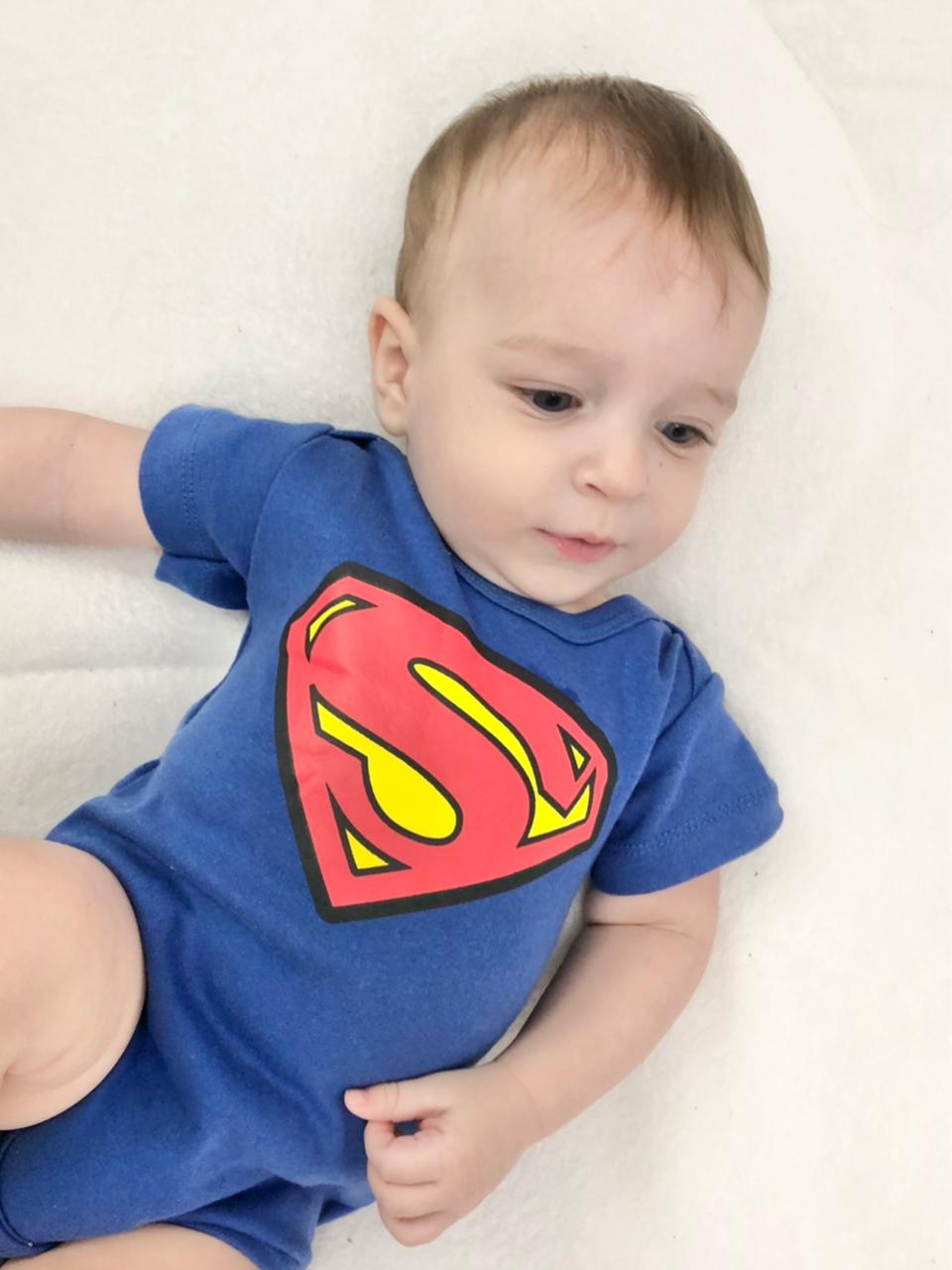 Body Bebê Geek: Super Homem Superman (Azul)