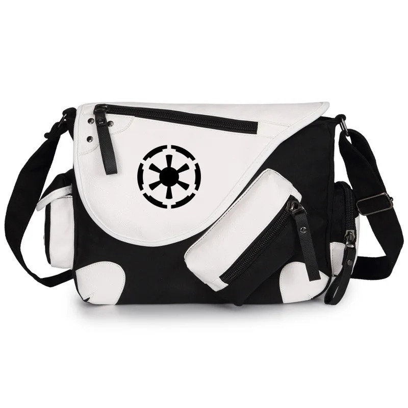 Shoulder Bag Branca e Preta Com Zíper: Império Galático Star Wars 26cm - MKP
