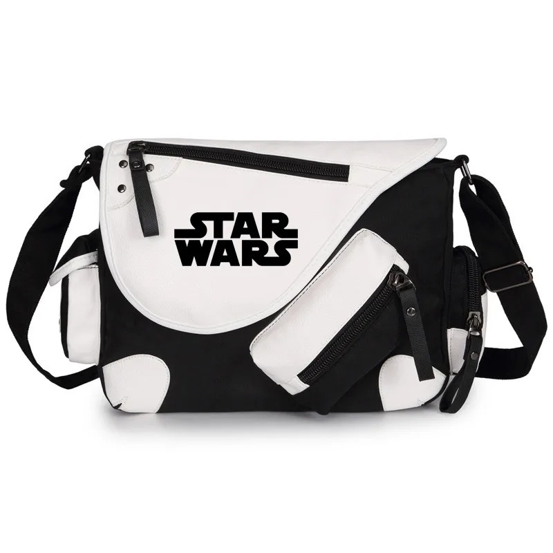 Shoulder Bag Branca e Preta Com Zíper: Star Wars 26cm - MKP