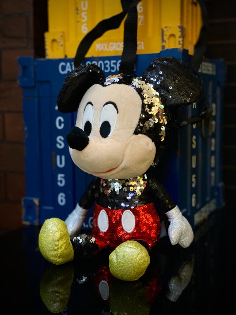 Bolsa/Mochila Pelucia Mickey Paete - Mickey/Minnie Mouse Disney (30cm)