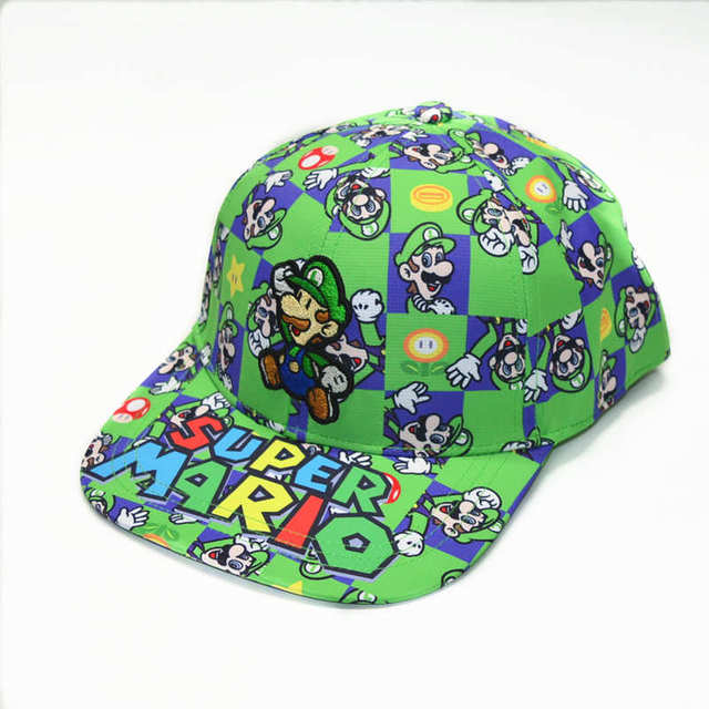 Boné de Aba Reta Luigi: Super Mario Bros Nintendo Game Video Game - MKP