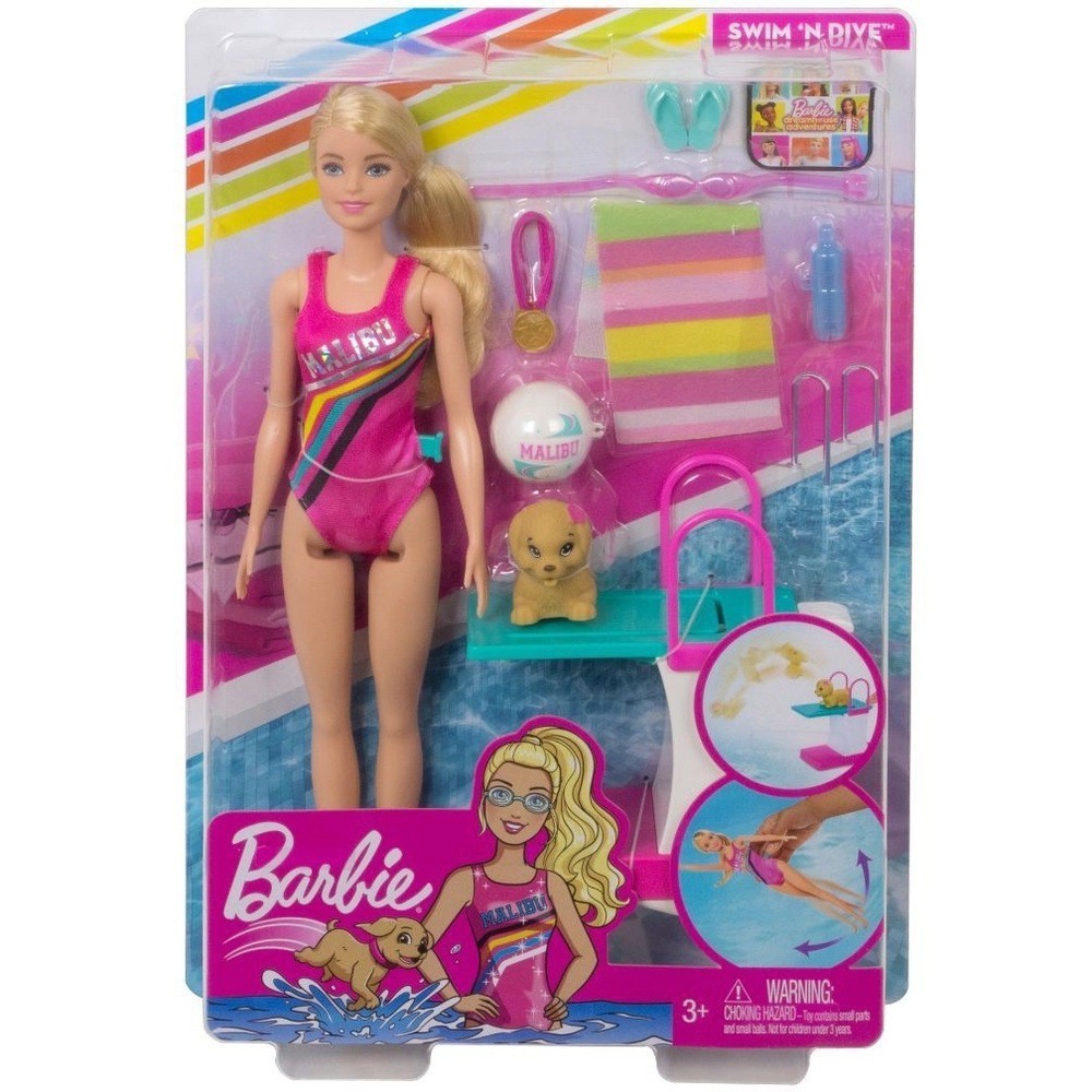 Brinquedo Playset Boneca Barbie Nadadora Swimmer: Dreamhouse Adventures Aventuras da Casa dos Sonhos - Mattel