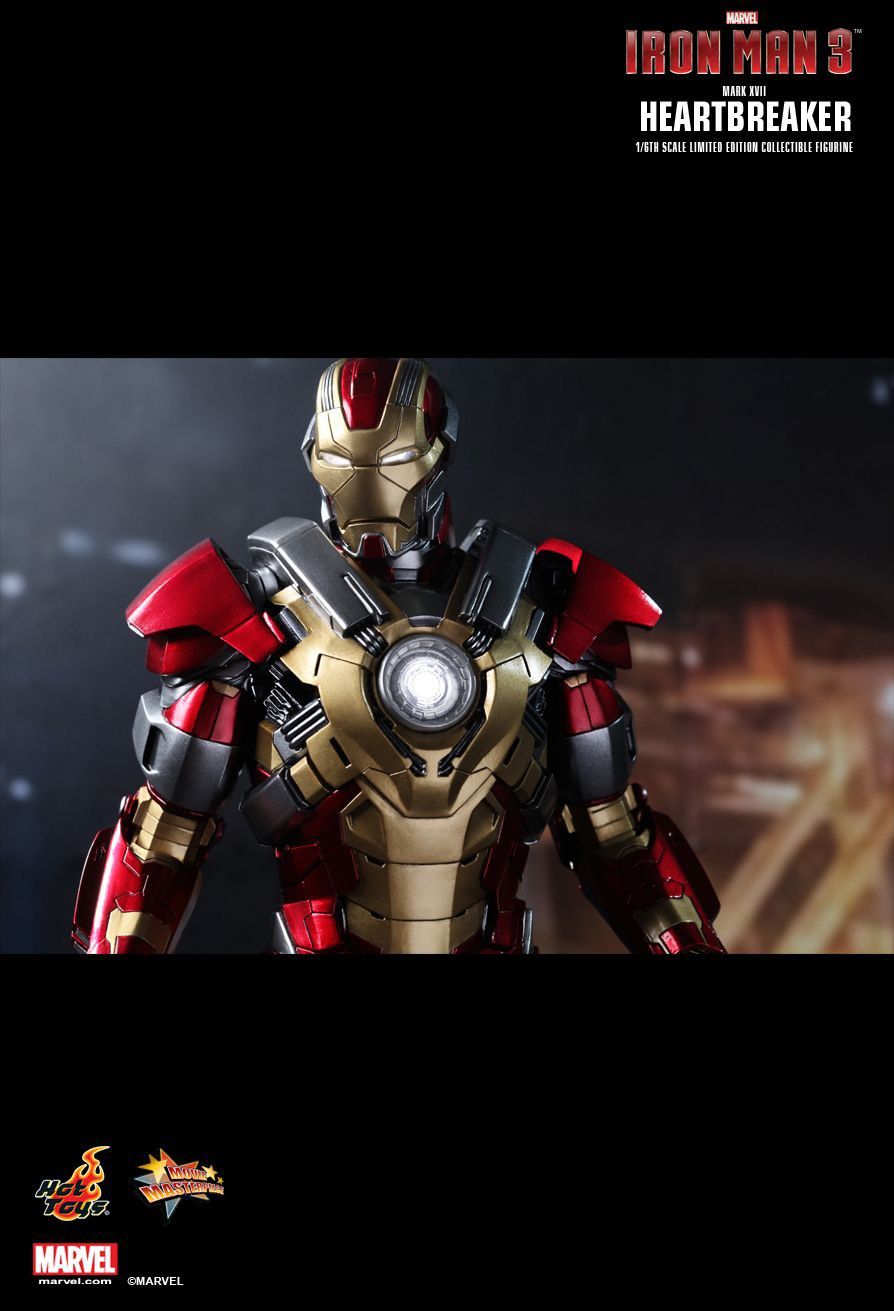 Action Figure Homem de Ferro Heartbreaker (Mark XVII): Homem de Ferro 3 (Iron Man 3) (Escala 1/6) (MMS212) - Hot Toys