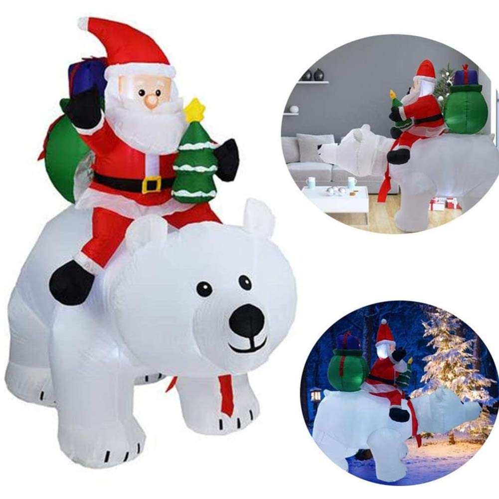 Boneco Inflável Papai Noel e Urso Polar: Decorativo Natal 180cm - MKP