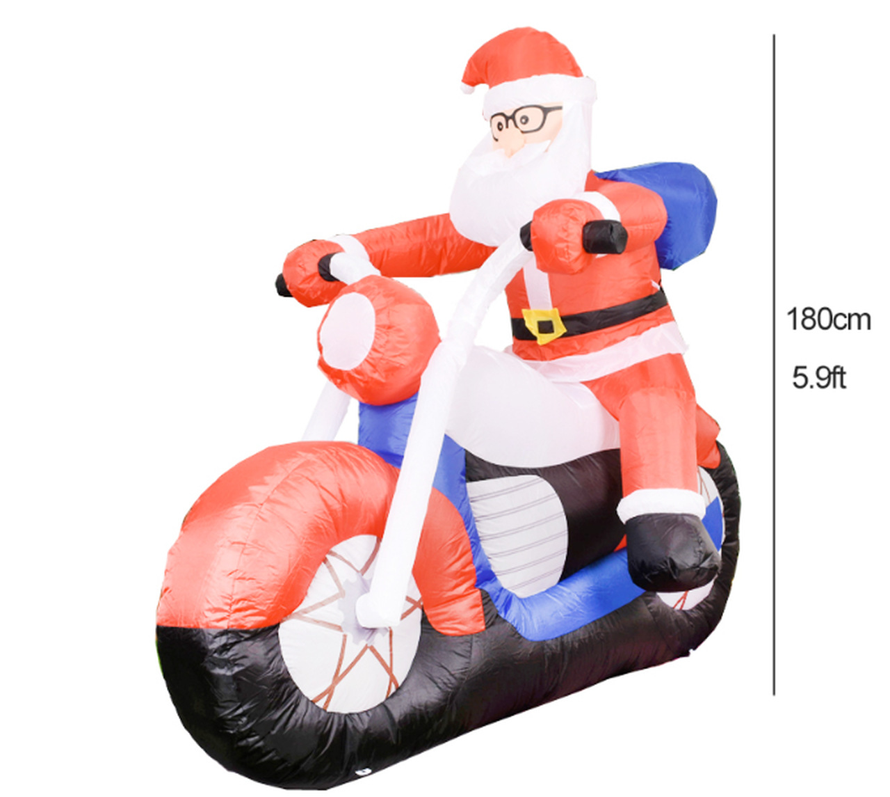Boneco Inflável Papai Noel na Moto: Decorativo Natal 180cm - MKP
