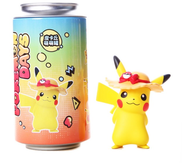 Boneco Lata Pikachu Chapéu de Palha: Pokémon Soda Valentine's Day Dia dos Namorados - Langbowang - MKP