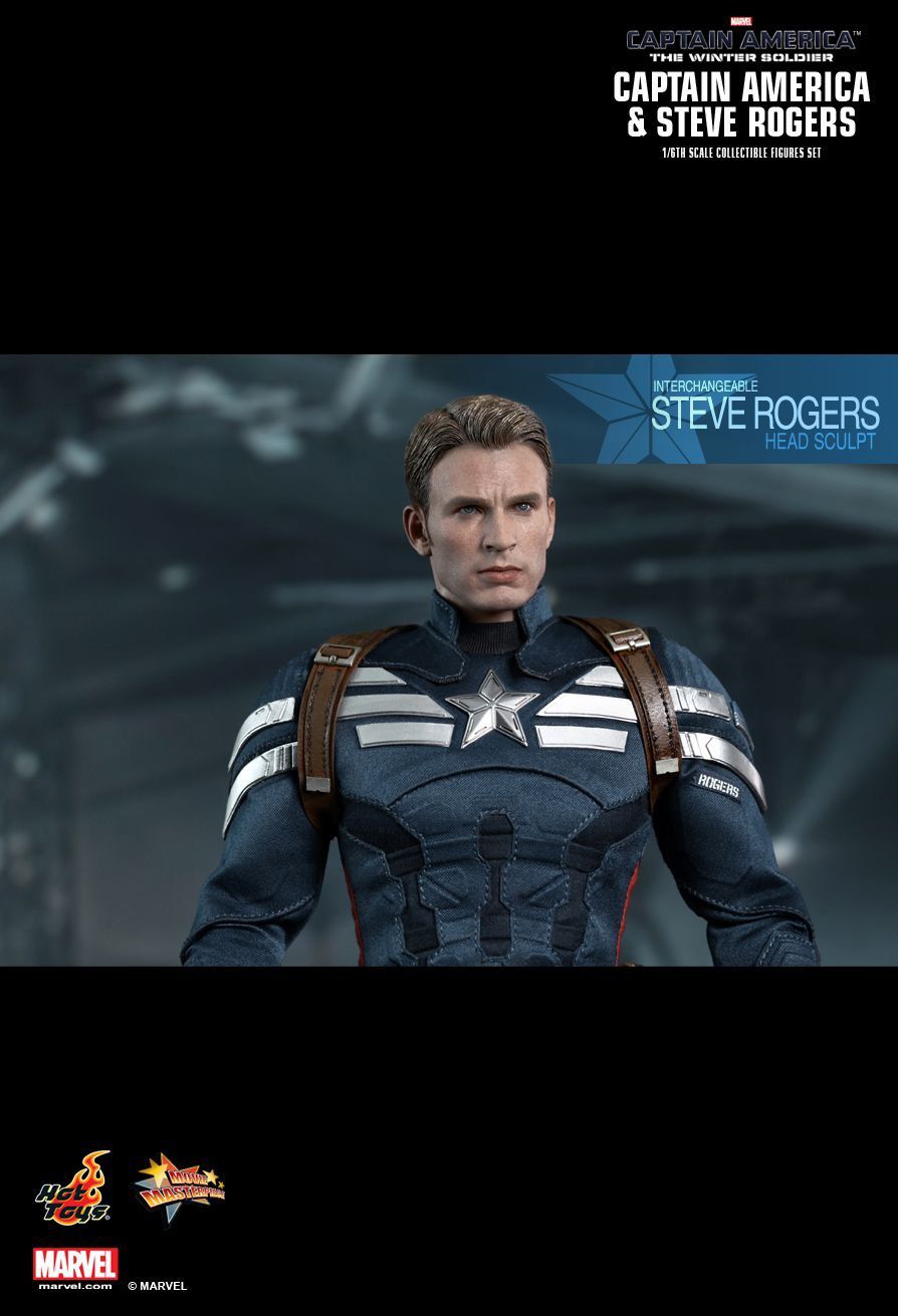 Bonecos Capitão América & Steve Rogers (Captain America & Steve Rogers): Capitão América O Soldado Invernal (The Winter Soldier) Escala 1/6 (MMS243) - Hot Toys - CG