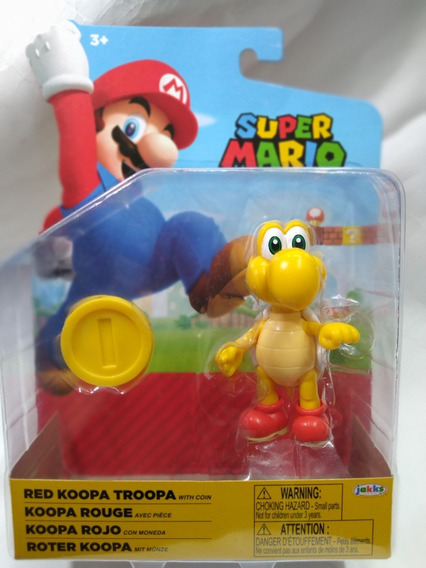 Brinquedo Boneco Action Figure Red Koopa Troopa e Moeda Coin: New Super Mario - Jakks Pacific