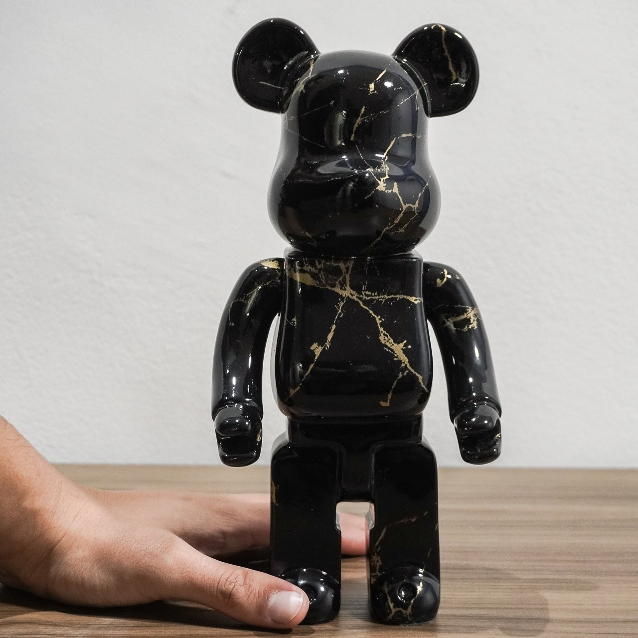 Brinquedo Boneco Colecionavél Action Figure Bearbrick Bear 400% Mármore Preto