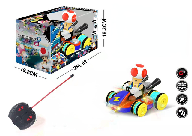 Brinquedo Carro Carrinho de Controle Remoto Cogumelo Toad: Super Mario Kart - MKP