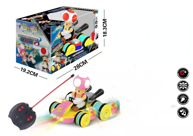 Brinquedo Carro Carrinho de Controle Remoto Cogumelo Toadette: Super Mario Kart - MKP