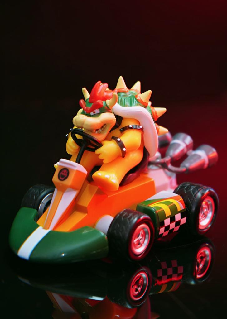 Brinquedo Carro Carrinho de Fricção Miniatura Colecionável Bowser: Super Mario Kart