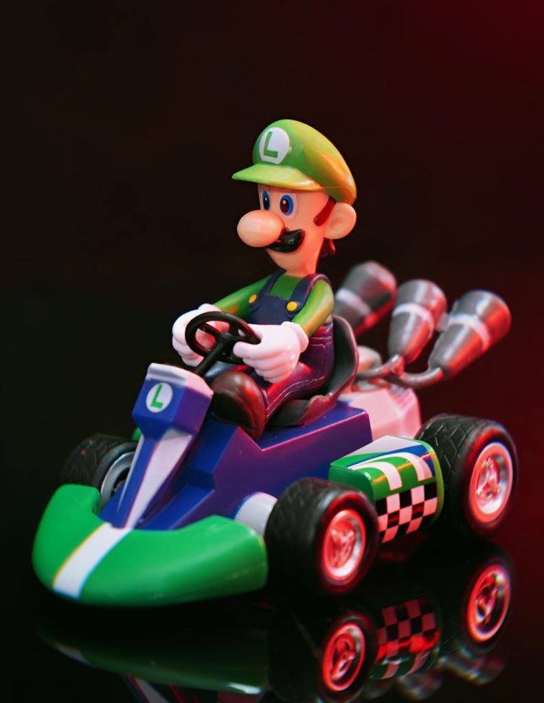 Brinquedo Carro Carrinho de Fricção Miniatura Colecionável Luigi: Super Mario Kart