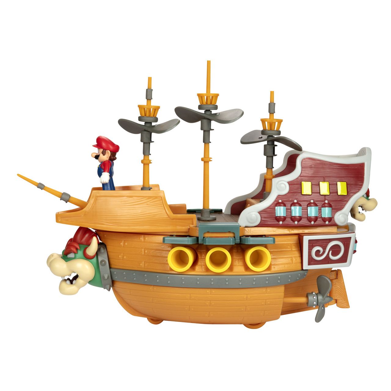 Brinquedo Diorama Cenario Navio Voador Do Bowser Airship Playset Deluxe: Super Mario World - Jakks Pacific