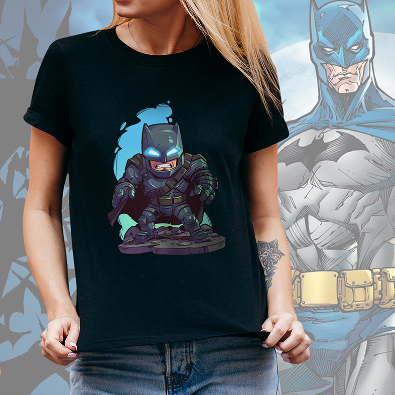 Camiseta Unissex Feminina Morcego Homem Morcego DC Comics Animação Cartoon (Preta)  - CD