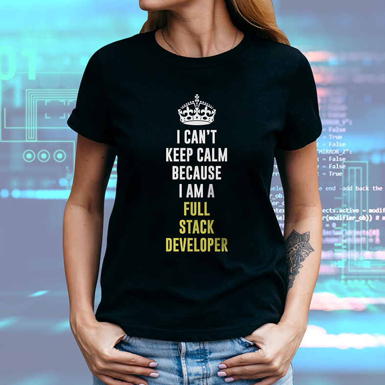 Camiseta Feminina Unissex Sou Um Desenvolvedor De Software I'm A Software Developer Dev (Preta) - EV