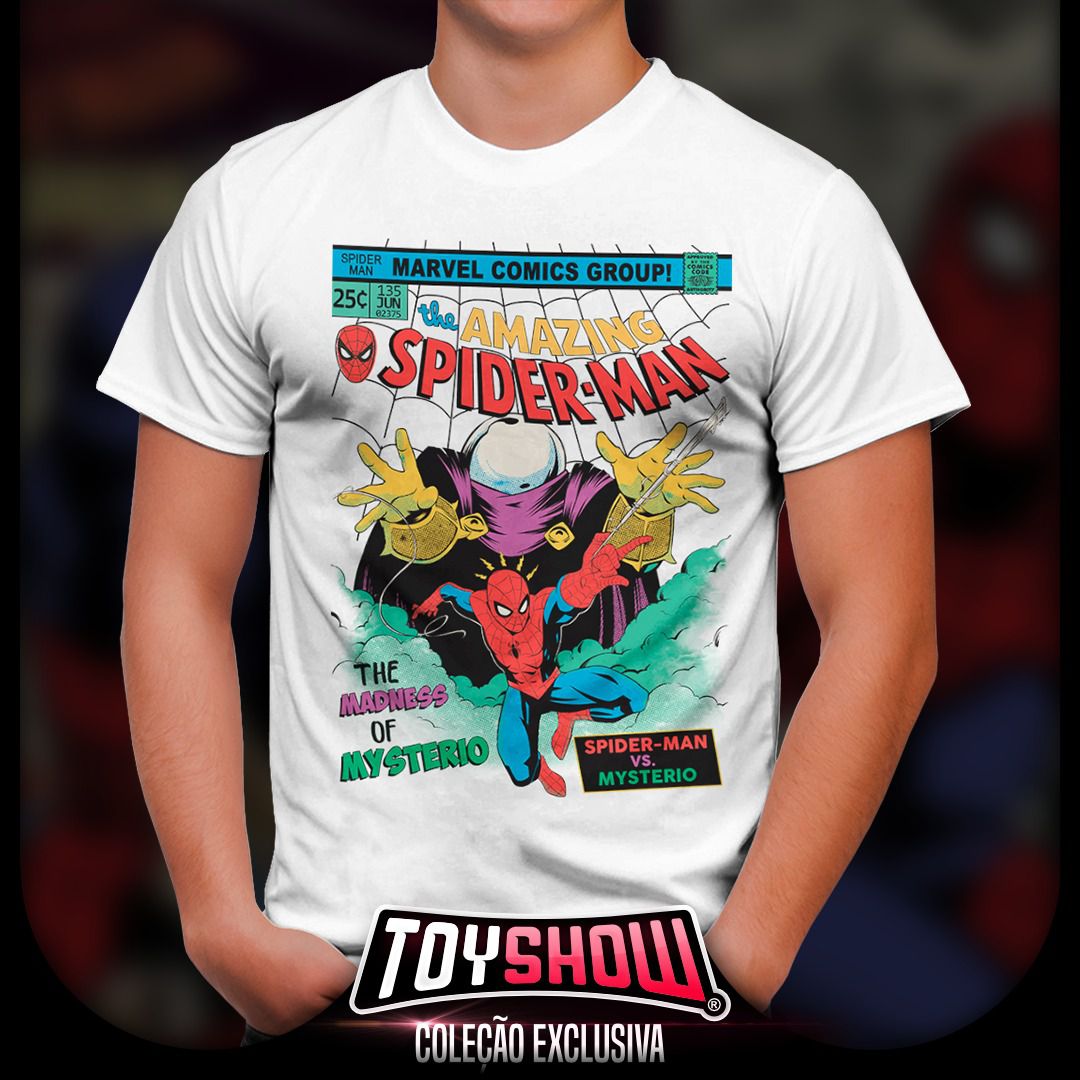 Camiseta Unissex Homem-Aranha Vs Mysterio (Spider-Man Vs Mysterio): Marvel Comics  Camisa Geek - CD