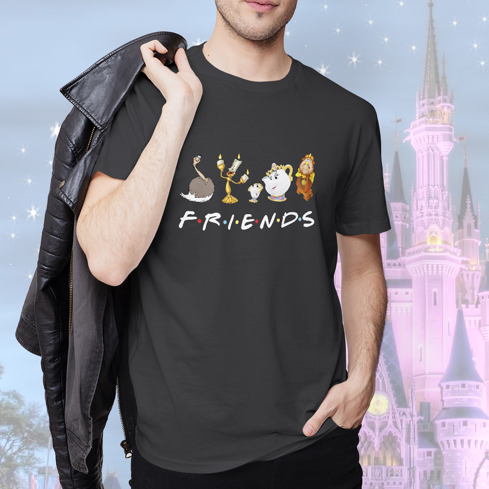 Camiseta Masculina Unissex Friends Personagens Disney (Cinza Chumbo)