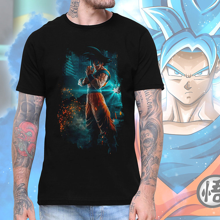 Camiseta Unissex Masculina Goku Anime: Dragon Ball Z DBZ (Preta) Camisa Geek - CD