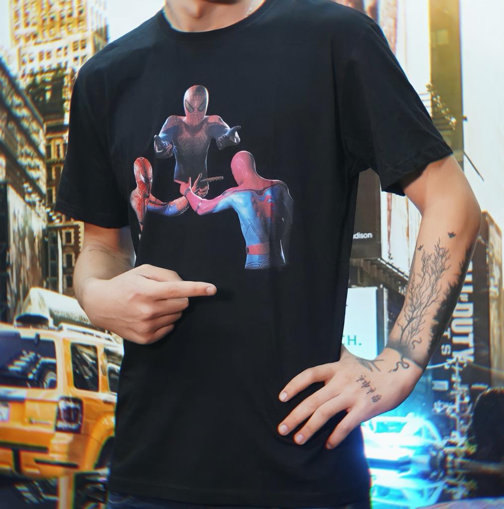 Camiseta Masculina Unissex Spider Man Homem Aranha Sem Volta Para Casa No Way Home Marvel (Preta)