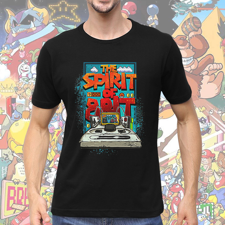 Camiseta Unissex Masculina The Spirit Of 8 Bit Video Game Retro Arcade (Preta)  Camisa Geek - CD