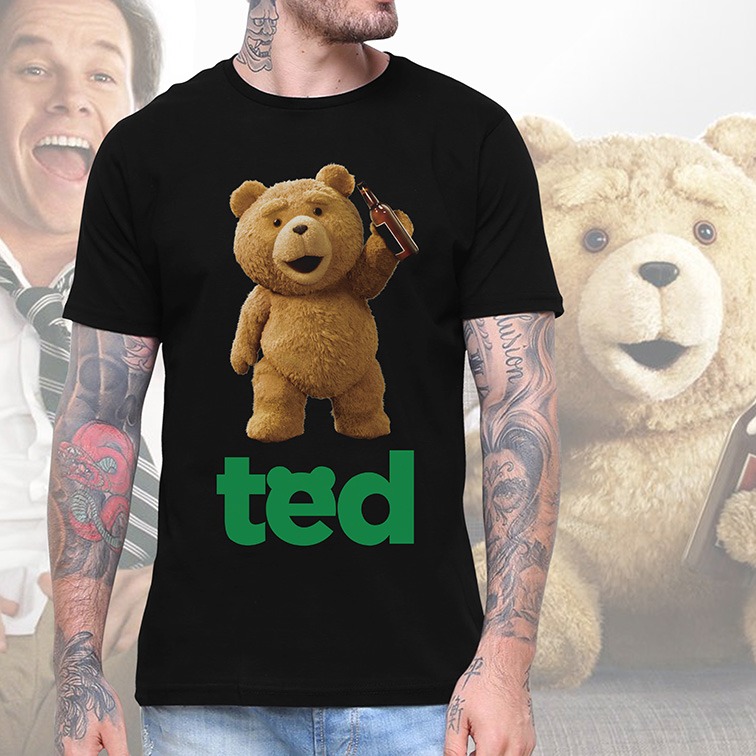 Camiseta Unissex Masculina Urso Ted Beer Cerveja: Ted (Preta) - CD