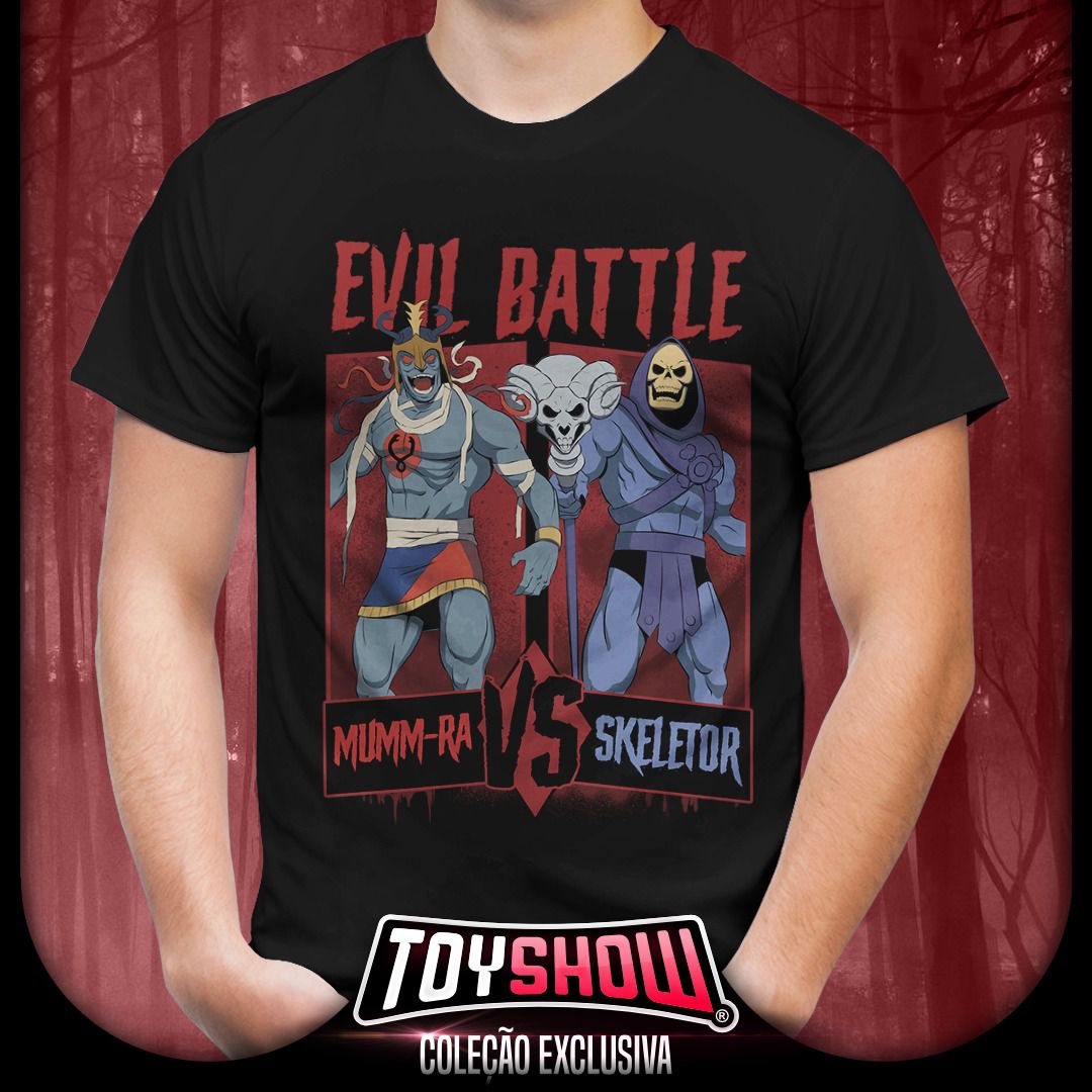 Camiseta Mumm-Ra Vs Skeletor: Evil Battle - Exclusiva Toyshow