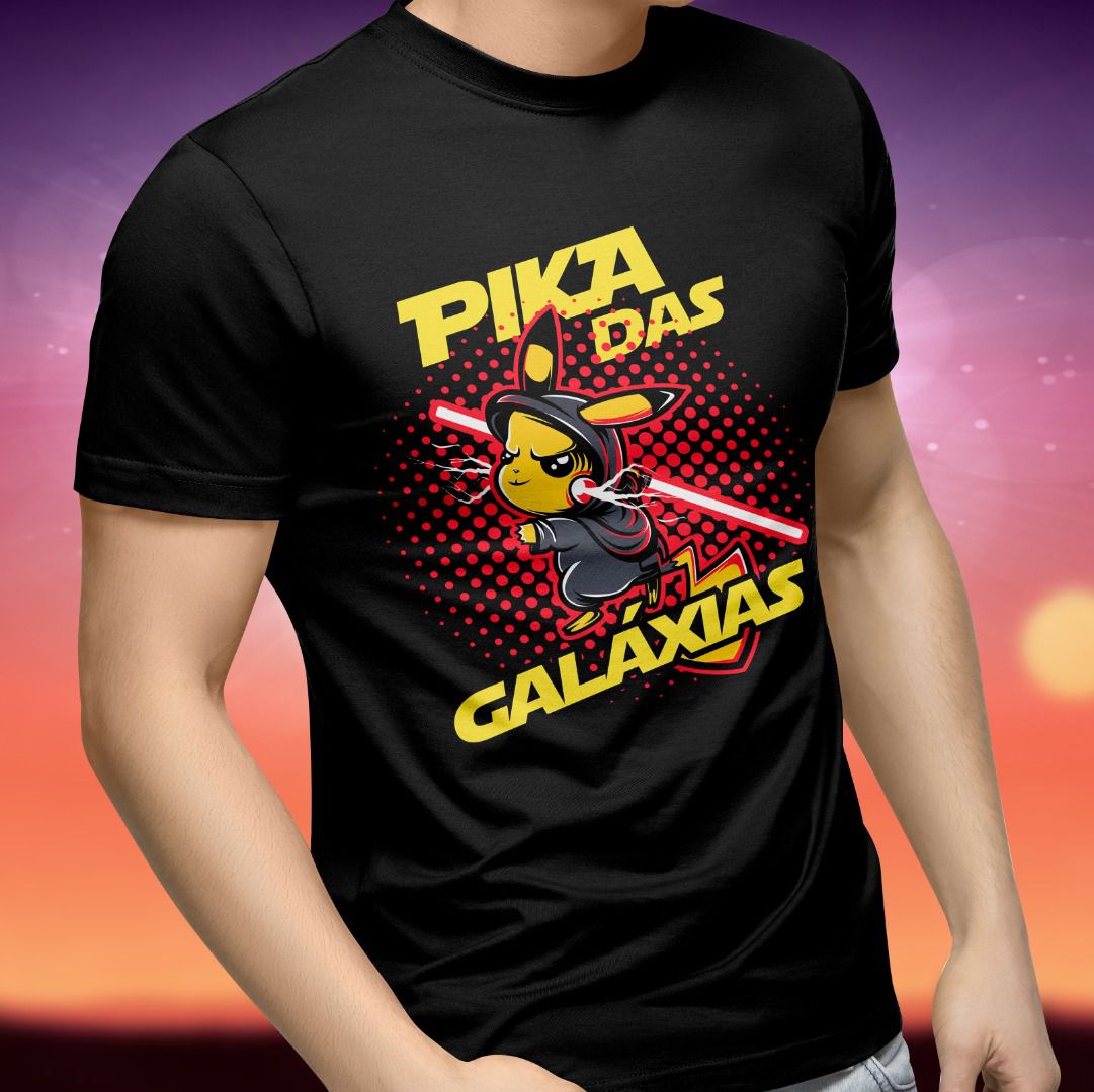 Camiseta Pikachu: Guerra nas Estrelas (Preto)