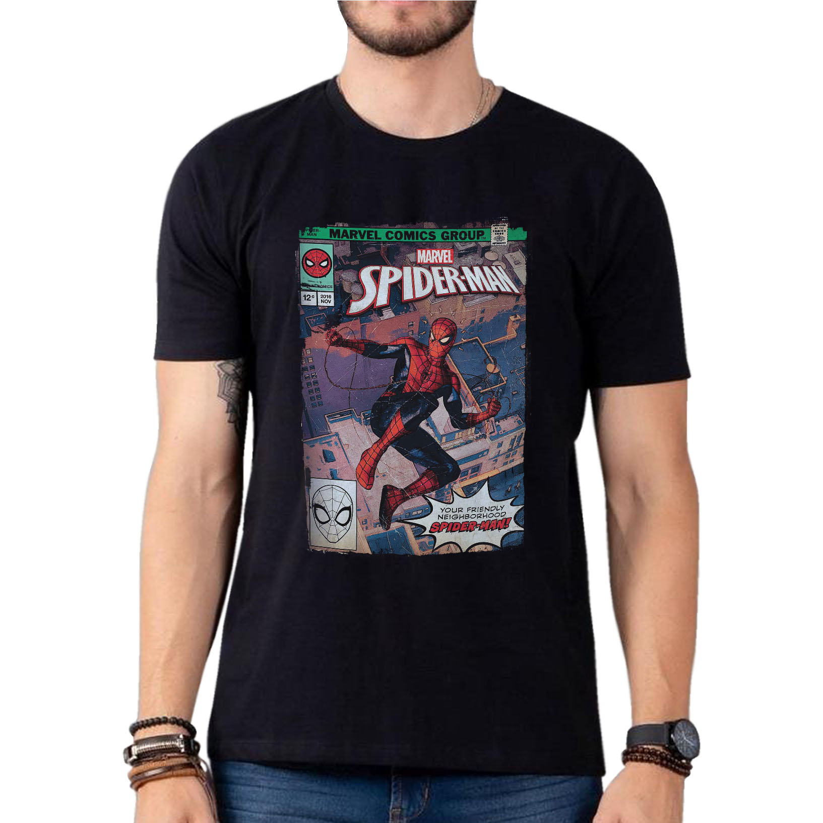 Camiseta Unissex Quadrinho Homem-Aranha (Spider-Man): Marvel Camisa Geek - CD