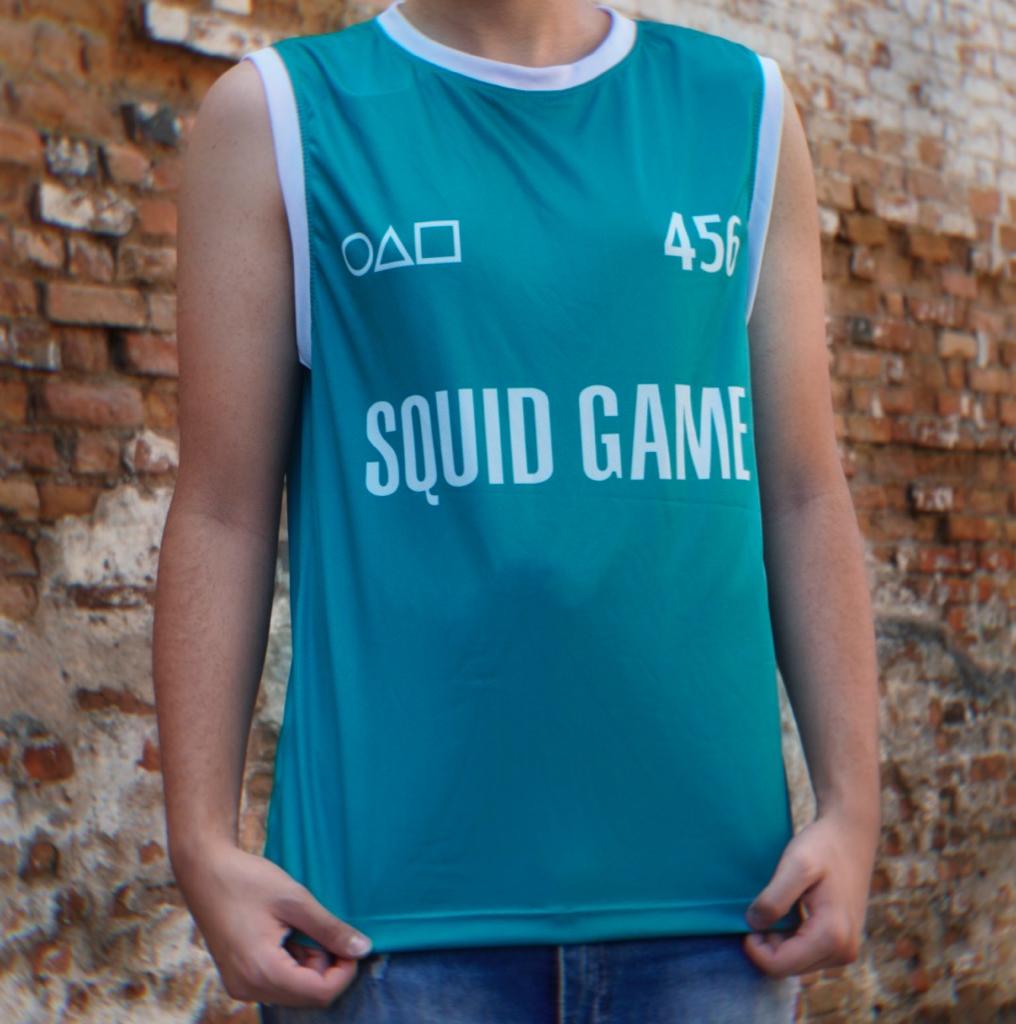 Camiseta Regata Unissex Jogador Squid Game Round 6 456 Netflix