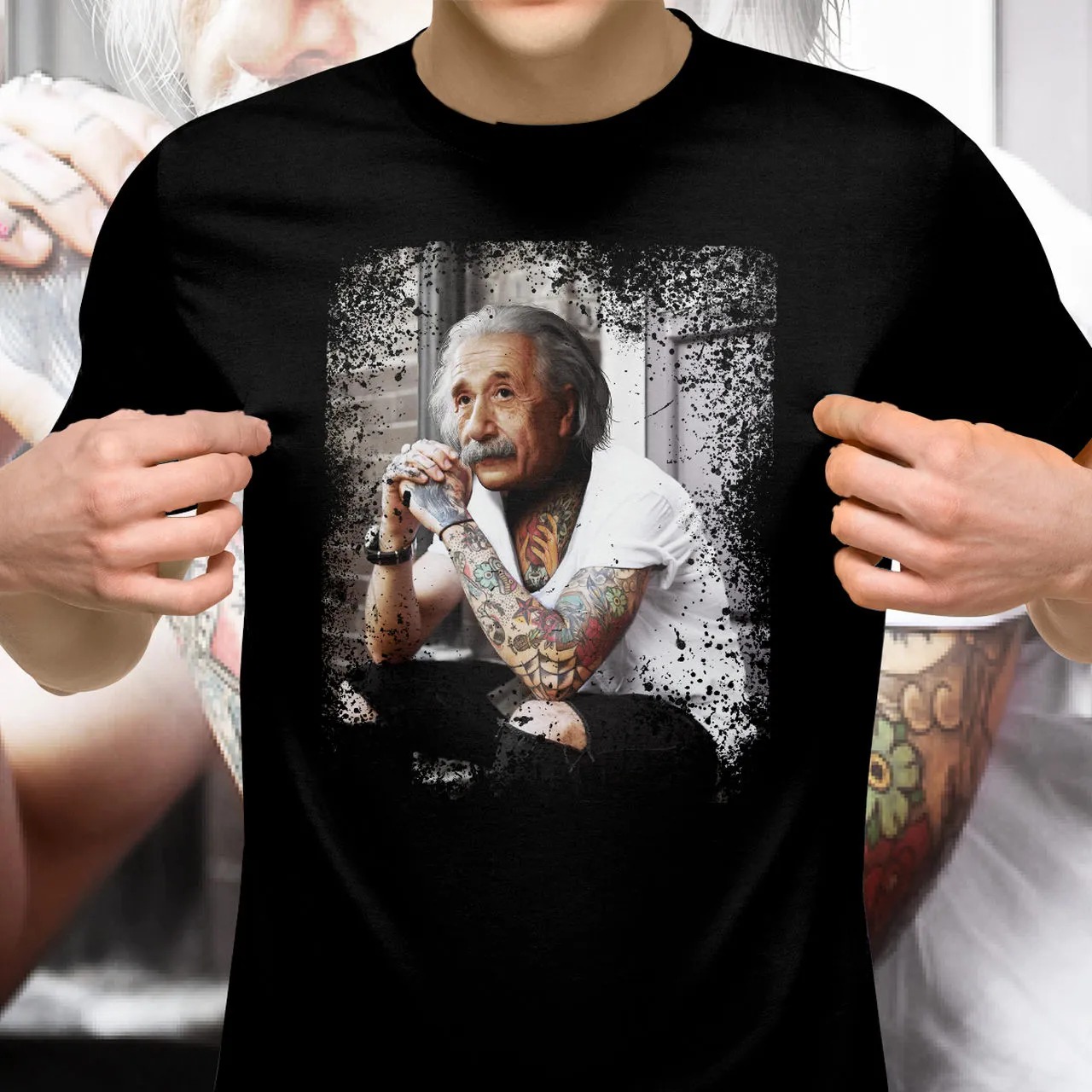 Camiseta Unissex Einstein Tattoo (Albert Einstein) Camisa Geek