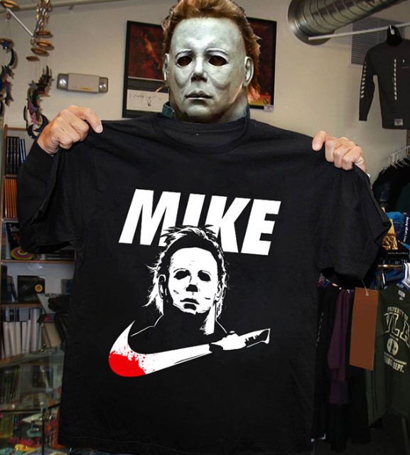 Camiseta Unissex Michael Myers Mike Nike Halloween Terror Horror Just Do It (Preta) Camisa Geek - CD