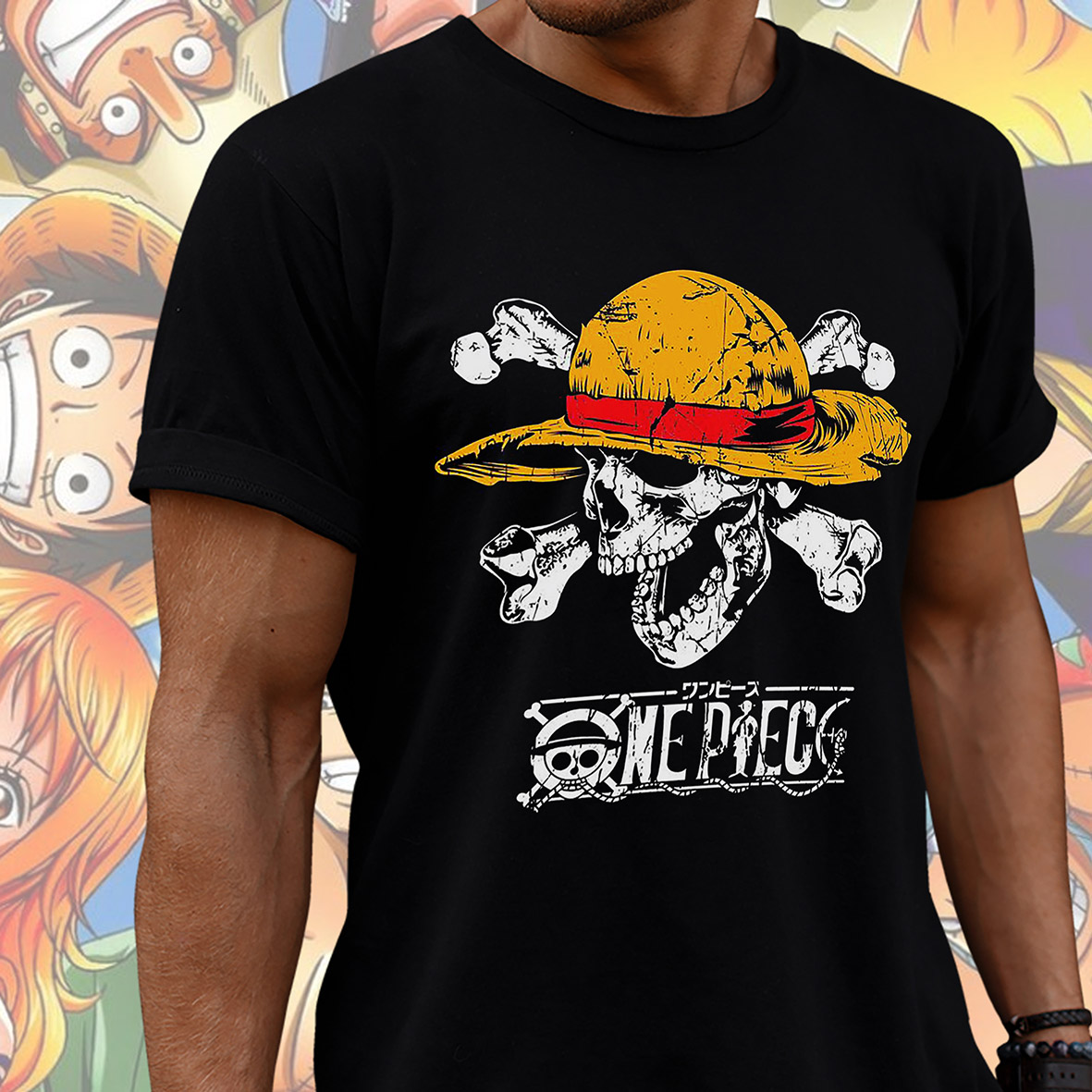 Camiseta Unissex One Piece Os Piratas do Chapéu de Palha Monkey D. Luffy  Roronoa Zoro (Preto) - CD - Toyshow Tudo de Marvel DC Netflix Geek Funko  Pop Colecionáveis
