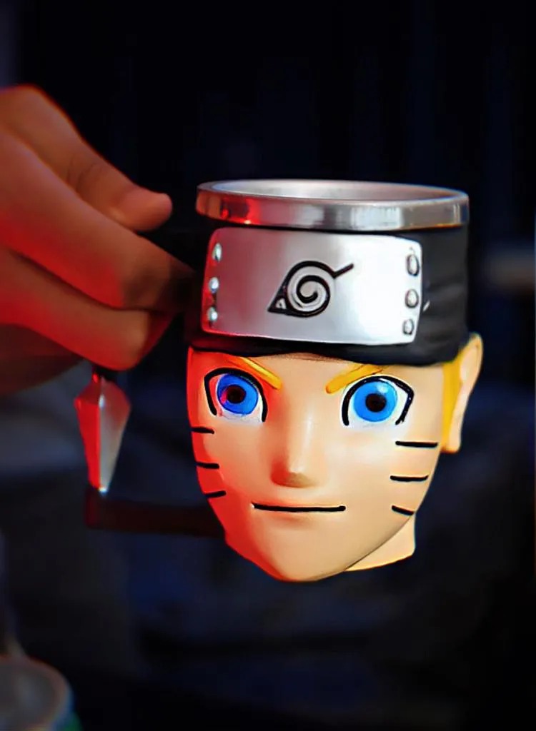 Caneca 3D Geek Naruto: Naruto Bandana Preta  400 ml