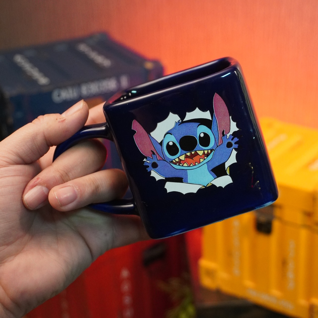 Caneca Cubo Stitch: Lilo e Stitch Disney Pequenos Detalhes 300ml