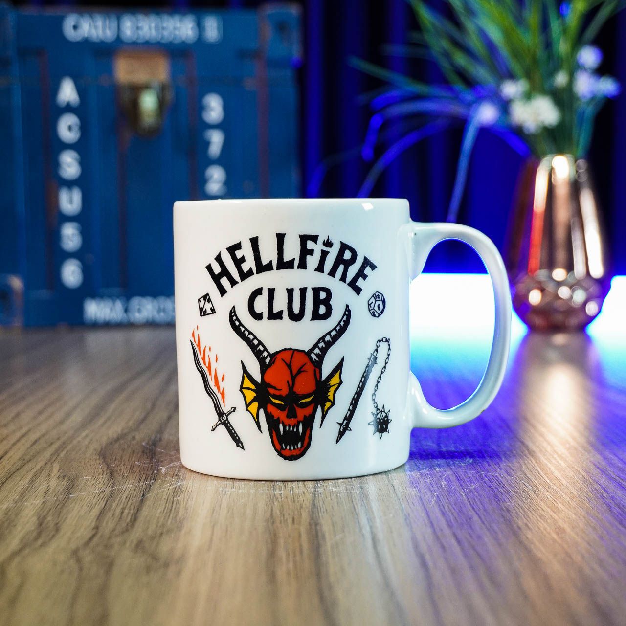 Caneca Hellfire Club: Stranger Things Netflix RPG D&D (Branca)