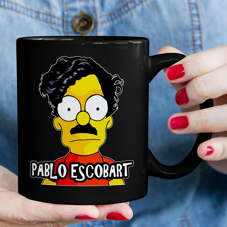 Caneca Pablo Escobart Bart Simpsons Pablo Escobar (Preta) - EV