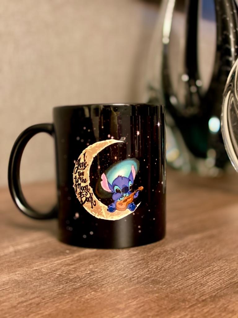 Caneca Stitch: "I Love You To The Moons Back"