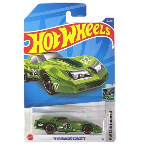 Carrinho Hot Wheels '76 Greenwood Corvette HW Contoured Verde - Mattel