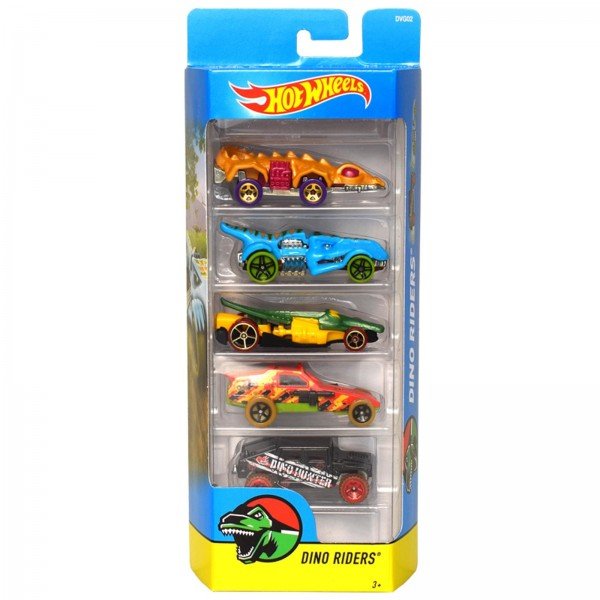 Carrinho Hot Wheels (Set com 5 Carros) Dino Riders (DVG02) - Mattel