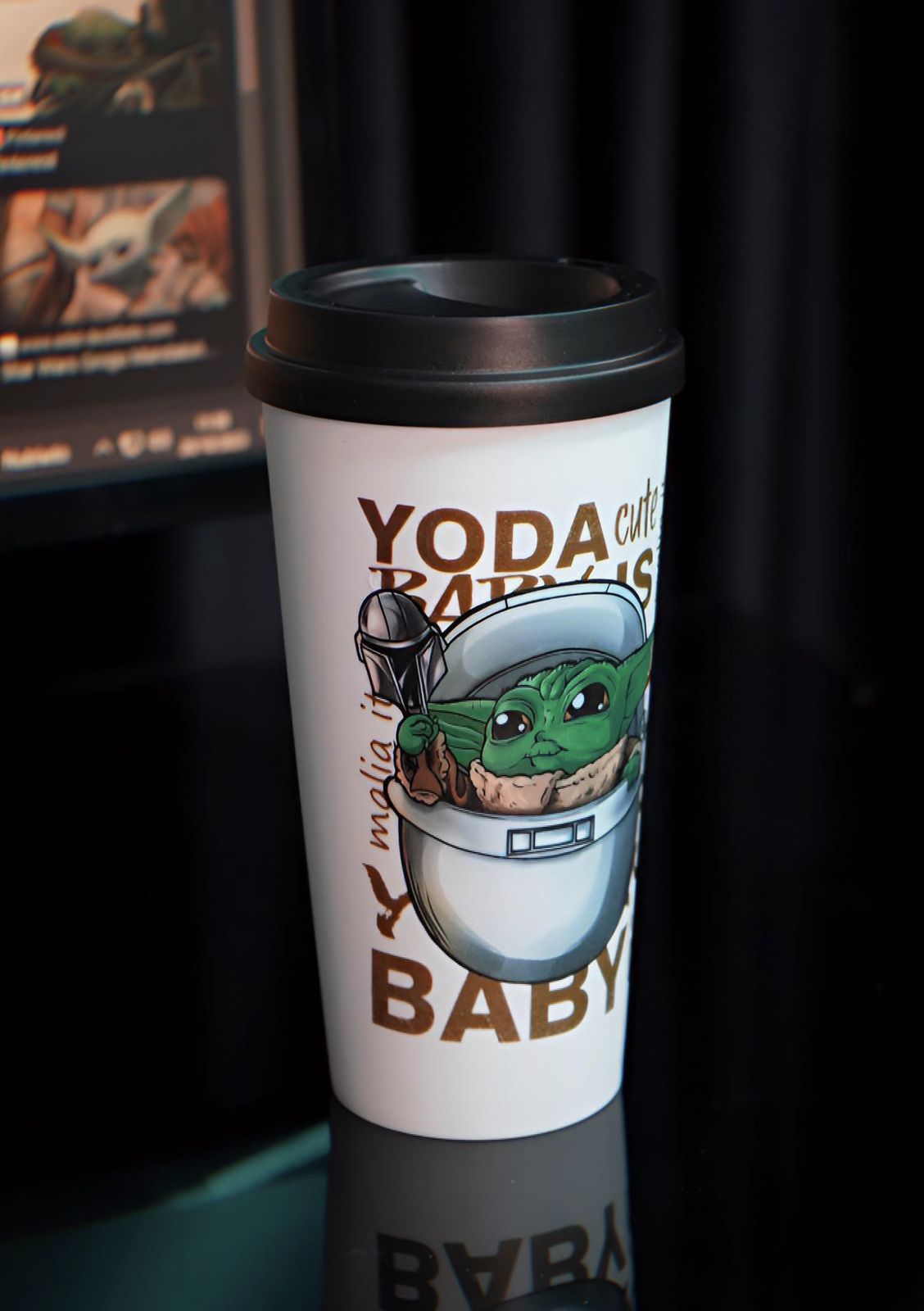 Copo Buck Para Café Baby Yoda The Mandalorian Star Wars Branco 400ml