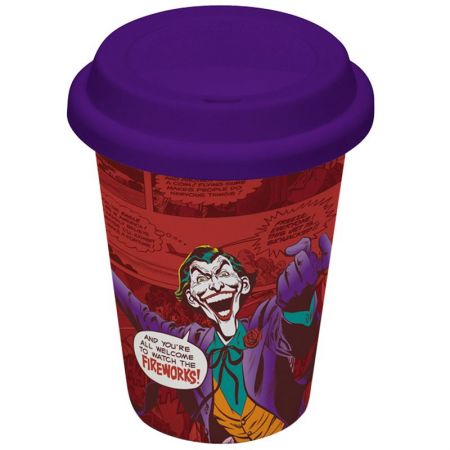 Copo com Tampa Silicone Coringa Joker - DC Comics