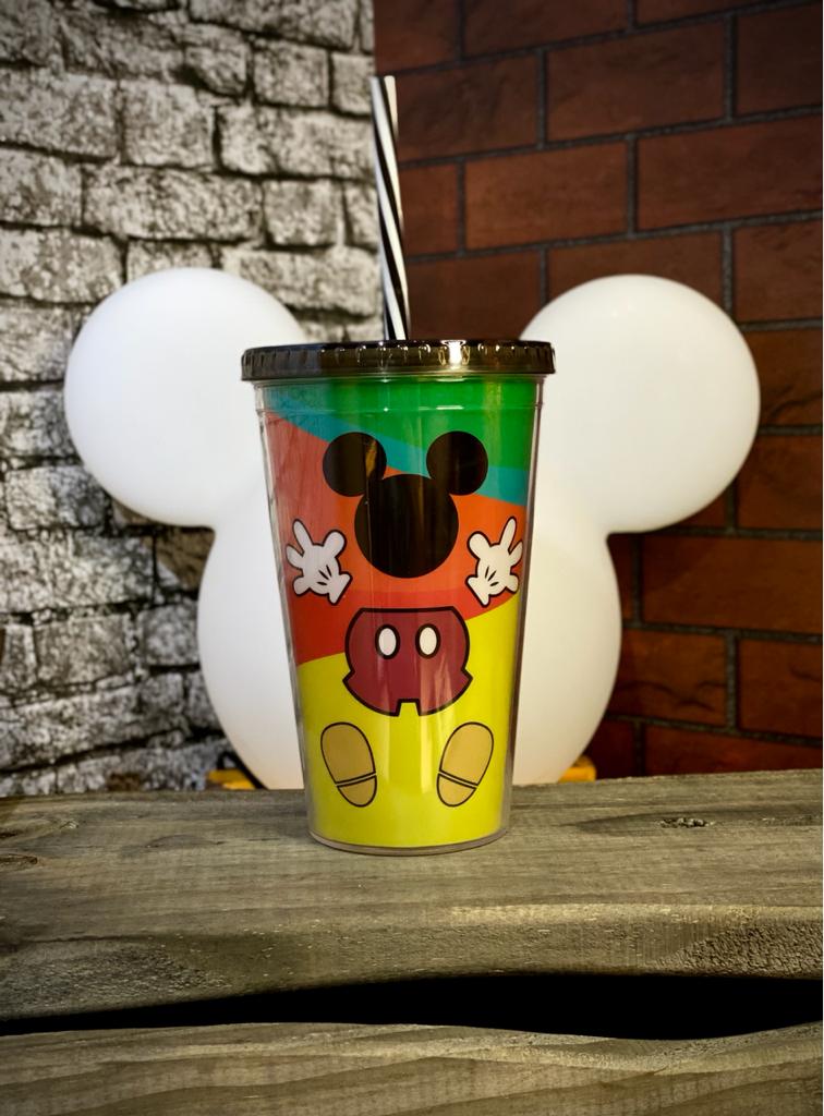 Copo com Canudo Mickey (Aniversário 90 Anos) 450ML - Disney
