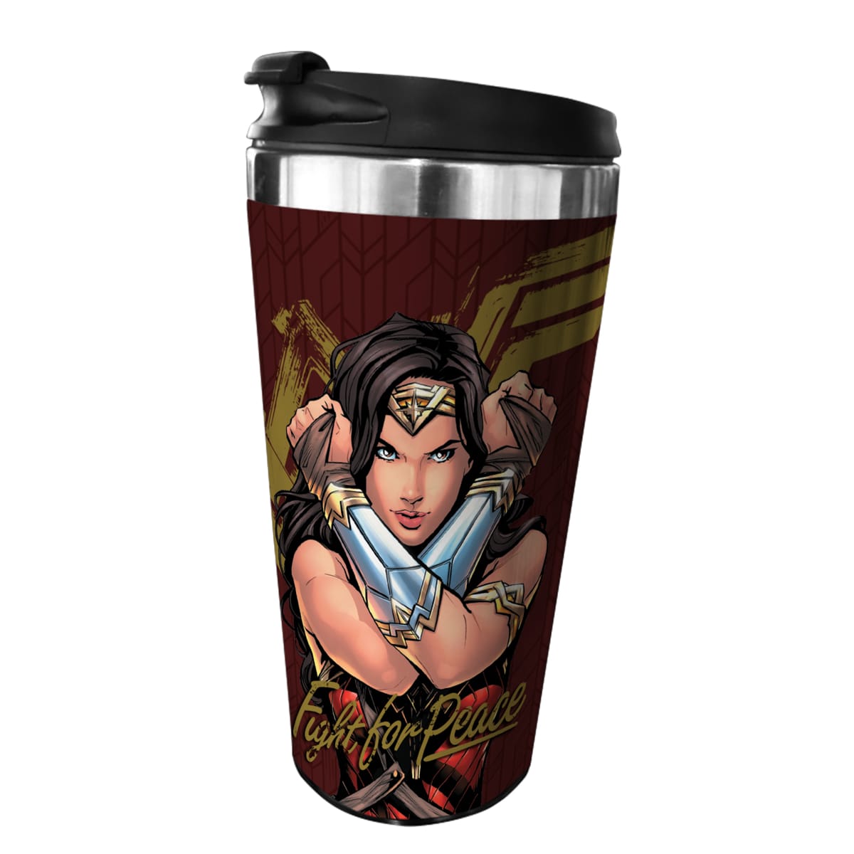 Copo Térmico Mulher-Maravilha (Wonder Woman) "Fight For Peace": DC Comics - (500ML)