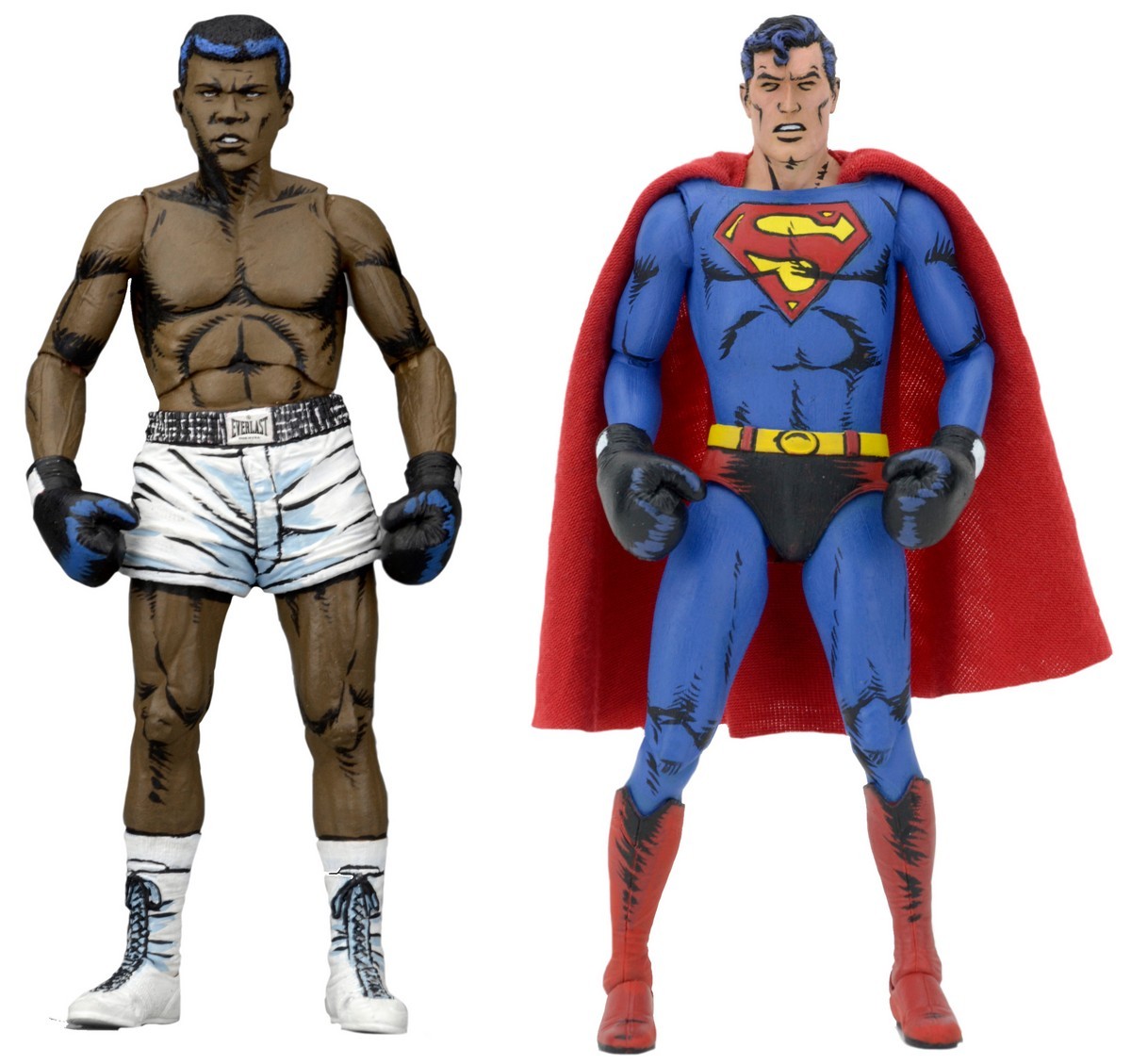 Bonecos Superman vs Muhammad Ali 2 Pack Action - Neca